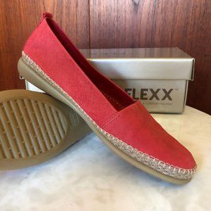 Flexx women's espadrilles shoes 7.5 flats red coral pink